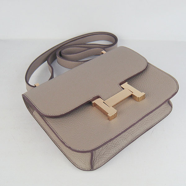 7A Hermes Oxhide Leather Message Bag Grey H017